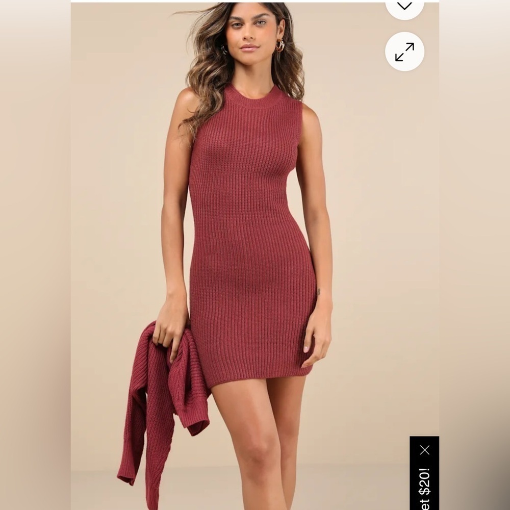 Lulu's Burgundy Sleeveless Mini Dress